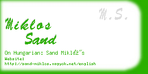 miklos sand business card